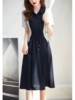 2023年夏季短袖连衣裙女韩系气质常规小众设计感显瘦雪纺裙子
