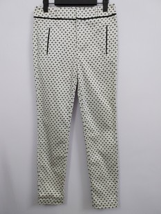 VERO MODA 时尚气质图案 假口袋小脚休闲长裤 白色弹性布料 160