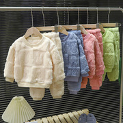 秋冬款儿童睡衣套装，男女童保暖加厚家居服，宝宝加绒睡衣婴幼儿棉衣