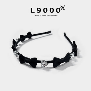 L9000/富家千金蝴蝶结水钻发箍细款头箍高端复古发卡子女韩国