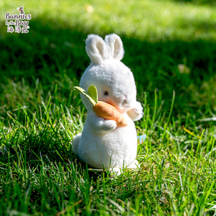 海湾兔bunnies白色小兔子毛绒，玩具儿童布偶娃娃，生日礼物公仔玩偶