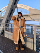onepurple12.9new韩版时髦感长款皮毛一体，羊羔毛加厚(毛，加厚)保暖外套