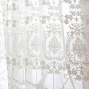 欧式现代窗纱白色蕾丝窗帘纱帘布料短窗帘成品卧室客厅飘窗阳台纱