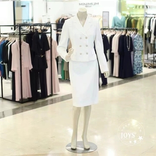 mini23新秋款出口韩国原单长袖西服，气质白色女士，半裙职业名媛套装