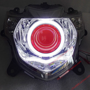 红宝摩托车改装q5海，5双光透镜天使眼，氙气灯恶魔眼大灯前照灯超亮