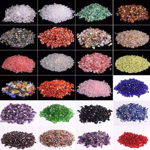天然水晶消磁石5-7mm水晶碎石，白黄粉(白黄粉)紫水晶玛瑙碎石小颗粒造景石