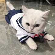 猫衣服连身裙猫咪狗狗，可爱衬衫裙子薄款宠物jk制服，裙水手服狗衣服