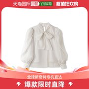 日本直邮snidel女士两用领结，透视雪纺衬衫温馨优雅风格多场合