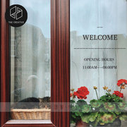 欢迎光临WELCOME营业时间服装奶茶咖啡美甲美容美发玻璃橱窗贴纸