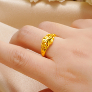 戒指女时尚个性精致首饰越南沙金饰品久不掉色仿黄金结婚开口指环