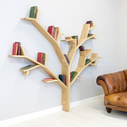 北欧创意实木树形书架置物架落地客厅卧室墙上装饰架个性儿童书柜
