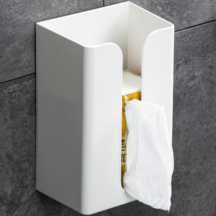 日本壁挂式纸巾盒卫生间洗脸巾收纳厕所厨房免打孔倒挂面巾抽纸盒