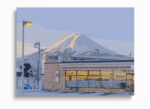 富士山 diy数字油画0基础油彩画卧室治愈风景填色手工绘色装饰画
