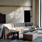 北欧简约设计师懒人沙发客厅，华夫格模块转角，沙发组合三人无扶手椅