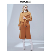 vimage纬漫纪品牌女装，商场同款帅气英伦风风衣两件套中长款外套