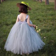 韩版童装六一表演公主裙，女童连衣裙生日礼服婚，纱裙走秀花童蓬蓬裙