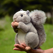 AURORA正版可爱灰色小松鼠公仔仿真动物毛绒玩具玩偶儿童生日礼物