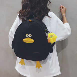 日系可爱小鸭子双肩，包女小学生大容量书包，少女儿童小清新小众背包