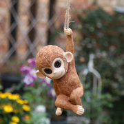 花园装饰庭院布置户外创意树上装饰挂件仿真动物树脂小猴子摆件