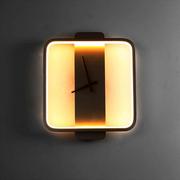 北欧壁灯现代简约卧室床头灯创意个性客厅餐厅静音时钟造型灯