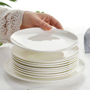 唐山骨瓷餐具吐骨碟家用渣碟餐盘，易清洗(易清洗)纯白色釉下彩陶瓷盘