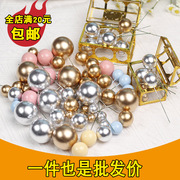 10枚蛋糕装饰金球金色球(金色球)银色球彩，色球许愿球插件摆件烘焙插件