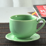 100ml带手柄陶瓷小茶杯，家用中式功夫茶杯精致贵气有耳喝茶杯德化