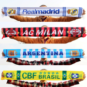 世界杯球迷纪念用品皇马巴萨AC阿根廷葡萄牙酒吧助威防寒保暖围巾