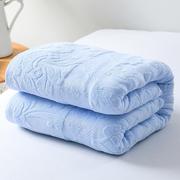 老式上海毛巾被纯棉单双人(单双人)加厚全棉提花毛巾毯床单盖毛毯夏季薄款