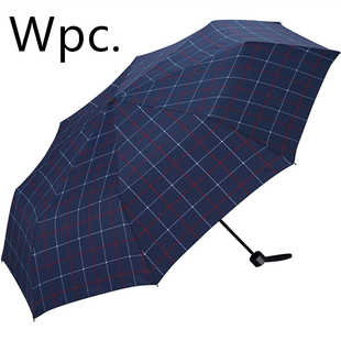 日本wpc大伞面8骨抗风超轻男女双人折叠三折晴雨伞1.13米msz