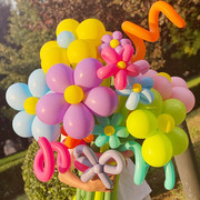 38女神节气球花束长条小雏菊，diy材料花朵生日装饰场景布置户外