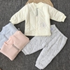 婴儿夹薄棉套装新生儿纯棉，保暖衣服0-2岁男女宝宝外出服春秋冬季