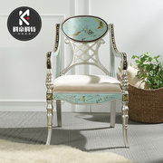 法式古典实木休闲椅，意大利巴洛克精雕家具，欧式宫廷雕花豪华餐椅