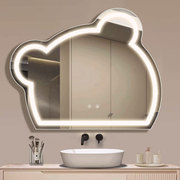 范芝琳小熊浴室镜智能卫生间挂墙化妆镜led梳妆镜挂在墙上的镜子