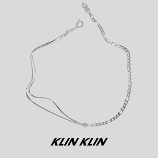 klinklin原创拼接项链男款女小众设计感中性，轻奢锁骨链情侣送礼物