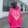 aaxin树莓色开衫卫衣外套，女玫红色连帽宽松2021年早春秋ins潮