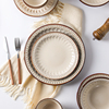 美式复古碗碟套装家用创意饭碗，平盘菜盘子欧式陶瓷西餐盘餐具微瑕