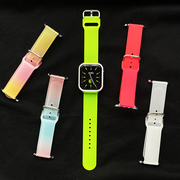 荧光色硅胶渐变透明果冻，小清新适用iwatch表带苹果手表applewatch