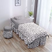 欧式高档美容院床单床罩纯棉四件套按摩SPA床白色用品定制件