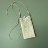芬芳之品原创蕾丝手机包袋，绣花小包女式斜跨单肩迷你绿色小清