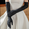 WG068黑色缎面婚纱手套 法式赫本风长款复古晚宴拍照表演新娘手套
