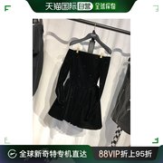 香港直邮VERSUS 漏肩连衣裙 黑色丝绒 背后拉链 BD01064 BT10759