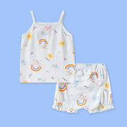 纯棉背心套装婴儿衣服宝宝吊带儿童夏装女童打底短裤外穿内搭夏季