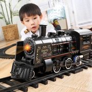 电动蒸汽火车玩具儿童，仿真复古小火车高铁，轨道车古典模型玩具男孩