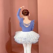 儿童舞蹈服秋季长袖棉韩版女童，练功服考级艺考中国舞芭蕾舞纱裙