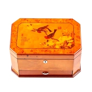 罗威钢琴漆烤漆实木首饰盒，珠宝首饰收纳盒木质多层首饰收藏盒