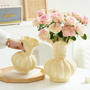 高级感法式小众芬顿陶瓷花瓶摆件客厅插花水养鲜花家居小香风桌面