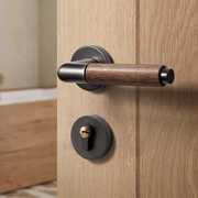 新中式卧室门锁室内房间复古木门门把手分体磁吸静音实木房门锁