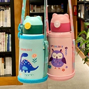 儿童保温杯不锈钢带吸管小学生水杯子幼儿园宝宝可爱猫咪便携水壶