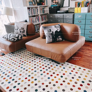 轻奢ins创意彩色圆点地毯客厅茶几现代简约北欧卧室样板房床边毯